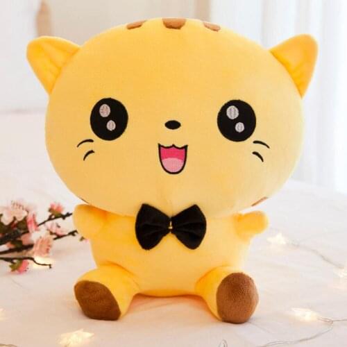 HOT 22CM Cute Kawaii Cat With Bow Plush Doll Toys Gift Stuffed Girl Doll Cushion Sofa Pillow Gifts Xmas Gift Party Animal Decor