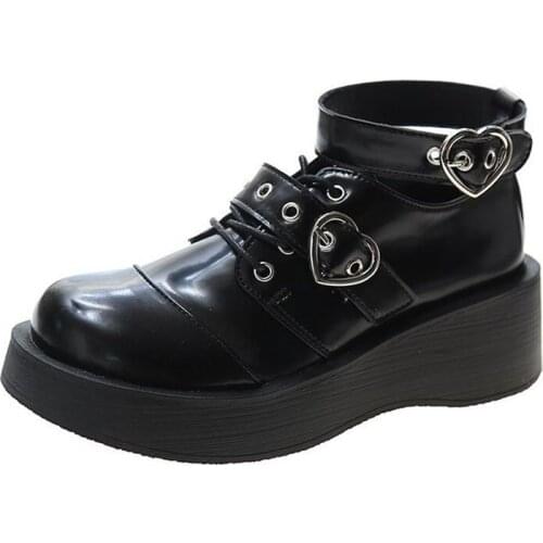 Sweet Japanese Lolita Shoes Punk JK Harajuku Thick-Soled Round Toe Womens Shoes Cosplay Mary Jane Shoes Cute Shoes