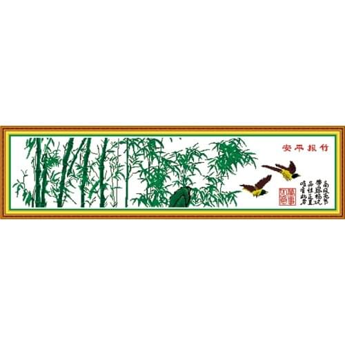 Bamboo scenery cross stitch kit 18ct 14ct 11ct count printed canvas stitching embroidery DIY handmade needlework
