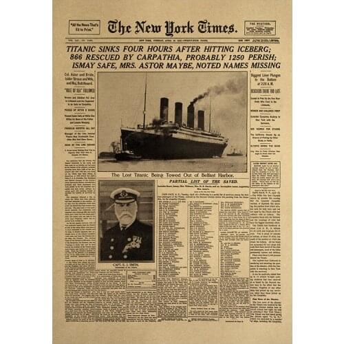 New York Times nostalgic retro kraft poster room decoration painting wall stickers and then wall pictures