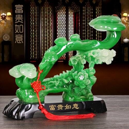 New Resin Jade Ruyi Decoration Auspicious Gift Living Room Study Office Desktop Decoration Decorations Opening Christmas Gifts