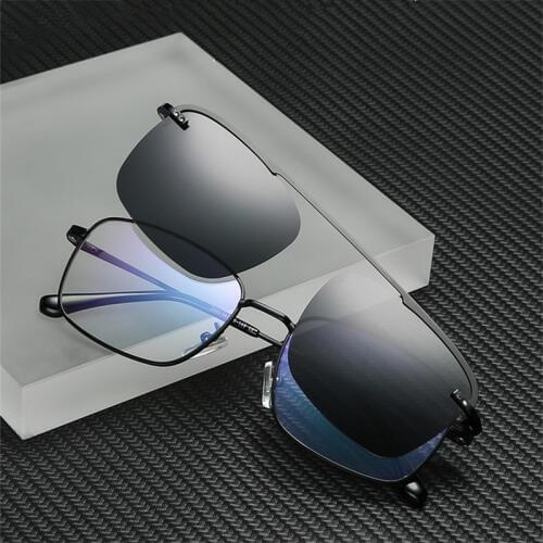 XojoX Men Polarized Sunglasses Brand Designer Anti-blue light Clip on Sun Glasses Women Magnetic Cover Driving Goggles UV400