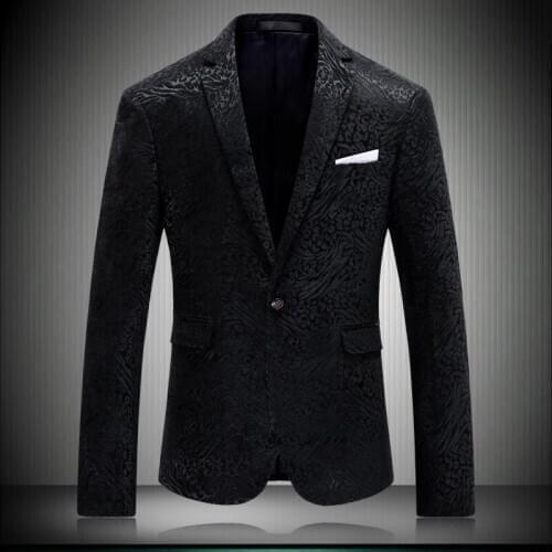 Suit Black Jackets Grain For Men 2020 slim fit Man Blazer Casual Dress Jacket Single Button Americanas Hombre Blazers 8639