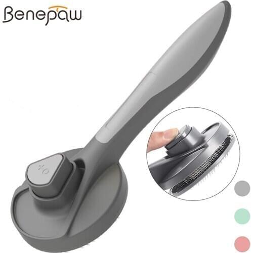 Benepaw Self Cleaning Slicker Dog Brush Efficient Short And Long Haired Pet Comb Loose Fur Dirt Ergonomic Handle Shedding Tool