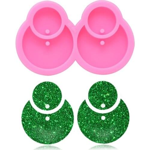 DIY Keychain Earrings Casting Silicone Mould Crafts Jewelry Pendant Making Tool Shiny Mirror Epoxy Resin Mold