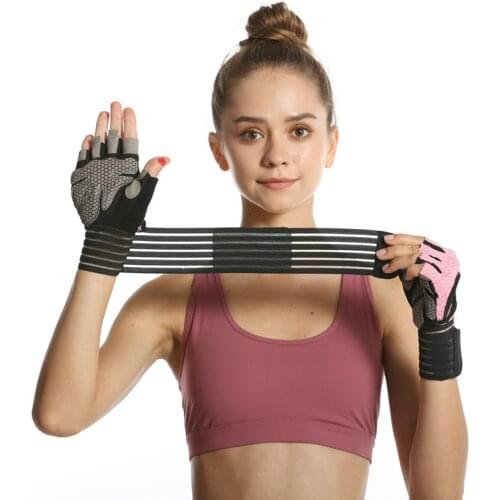 Gym Sports Gloves Half Finger Weight Lifting Gloves with Wrist Support Belt Men Women Workout Exercise Fitness Training Glove