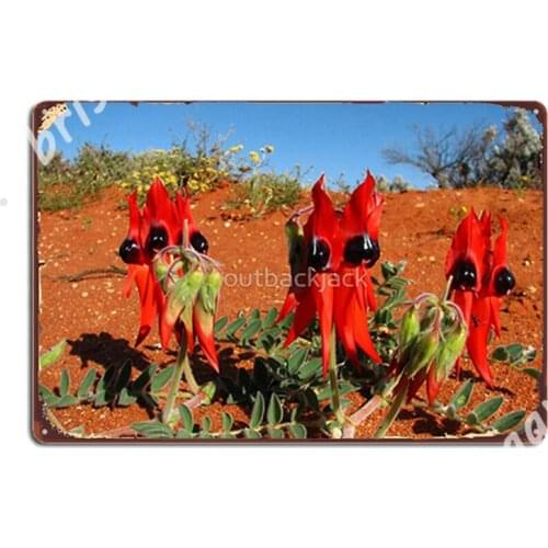 Sturts Desert Pea - South Australia Metal Signs Customize Wall Decor Bar Cave Club Party Tin sign Posters