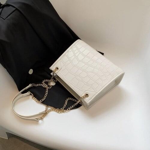 Bags of Women 2021 New Womens Bag PU Leather Shoulder Bag Chain Shoulder Messenger Bag Solid Color Tote Bag