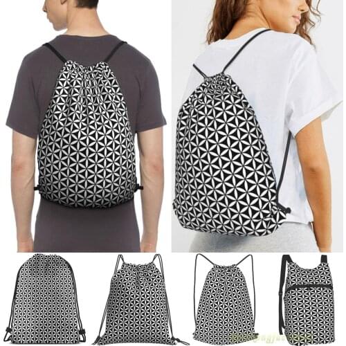Sacred Geometry Flower Of Life - Full Spectrum Ii Men Outdoor Travel Gym Bag Waterproof Drawstring Backpack Women Fitness Bags