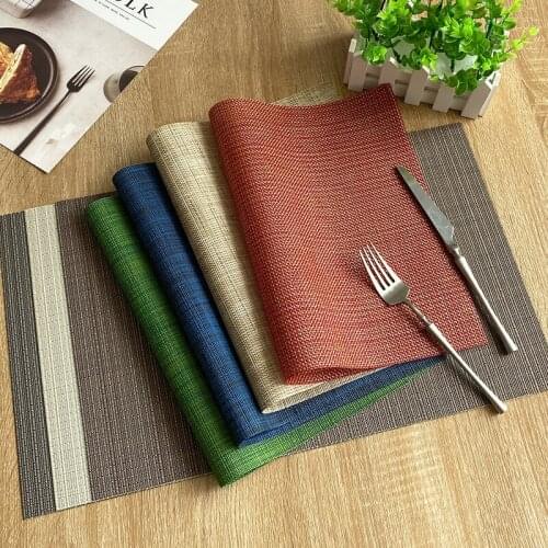 Pure color PVC woven thermal insulation Western food mat hotel home environmental table mat cup mat washing coasters