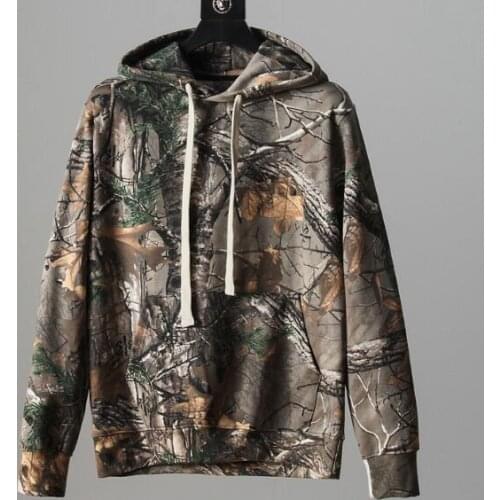 Bionic Camouflage Spring Hoodie Men Branches Dead leaves