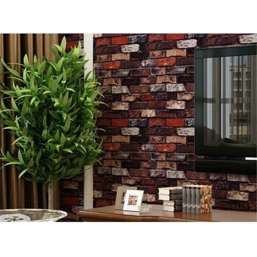 Vinyl Antique Brick Wall Wallpaper Chinese Style Vintage Washable PVC Wall Paper Roll Living Room Background WallCoverings