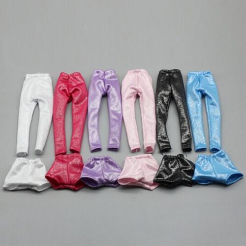 High Quality Elastic Leather Bottoms Pants Trousers For Doll Clothes Fashion Outfit For 1/6 BJD Dolls Shoes Accessories