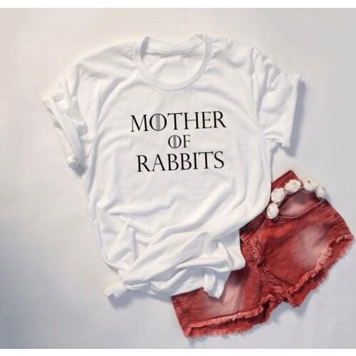 Mother of Rabbits T-Shirt Bunny Mom graphic women fashion grunge tumblr casual cotton 90s young style aesthetic goth tee tops