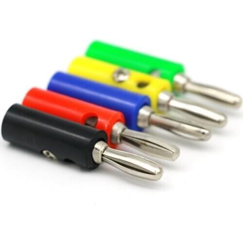 10pcs Banana Plug 4mm Audio Speaker Wire Cable Screw Type Banana Connector Black Red Green Yellow Green