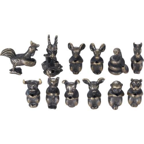 12pcs/set Chinese Animals Zodiac Incense Holder Mini 12 Animals Stick Incense Base Home Decoration Metal Crafts Home Decor