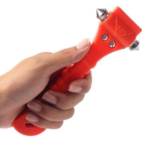 20pcs 2 In 1 Car Safety Hammer Glass Window Breaker Emergency Escape Hammer Seat Belt Cutter Life Saving Tool Orange