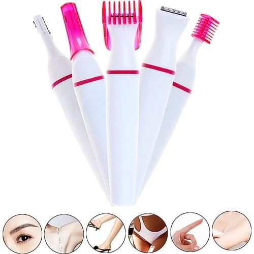 5 in 1 Electric Hair Shaver Painless Trimmer Eyebrow Body Multifunction Electric Epilator Women Face Underarm Hair Removal Tool