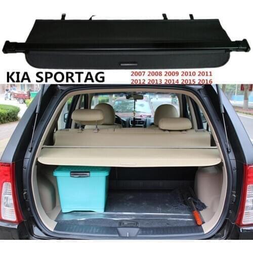 Aluminium alloy + Fabric Rear Trunk Security Shield Cargo Cover For Kia Sportage 2007 2008 2009 2010 2011 2012 2013 2014 - 2016