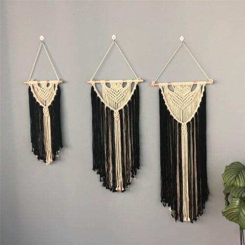 Bohemian Cotton Rope Handwoven Hanging Tapestry Weaving Ornaments Crafts Living Room Decor Home Decoration Accessories