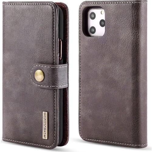 4 Color 2 In 1 Split Magnetic Leather Flip Cover For iPhone X XR XS 11 Pro Max Business Wallet Case Card Holder Pocket Kickstand