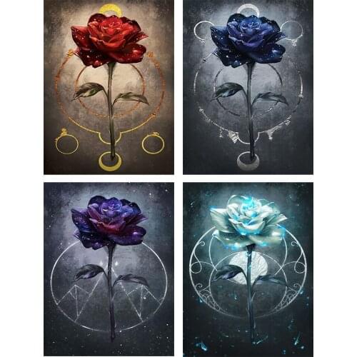 Flower Series Full Round Drill Diamond Painting DIY 5D Diamond Painting Home Decoration Gift Rose Flower Hanging Painting 30x40