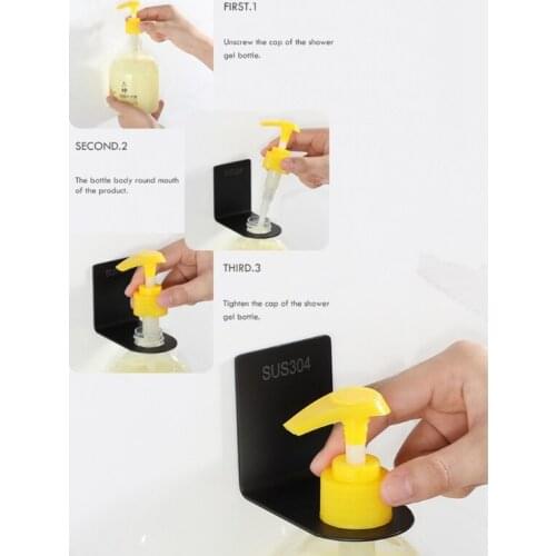 YYSD Stainless Steel Suction Cup Rack Shower Gel Shampoo Soap Liquid Wall Mount Holder Bathroom Shelf Organizer