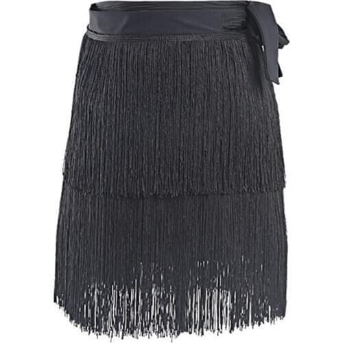 Latin Dance Tassels Apron Short Skirt New Style Latin Dance Clothing Childrens Adult Tassels Skirt Profession Gymnastic 2020