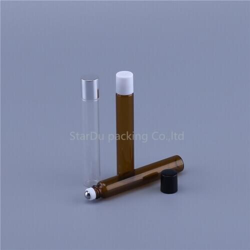 240pcs 10ml Glass Roll on Bottles with Stainless Steel Roller Small Essential Oil Roller-on Sample Bottle 10ml 10cc