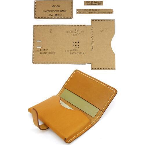 Leather craft DIY tools kraft paper template handmade leather bag card bag business card bag sewing template mold