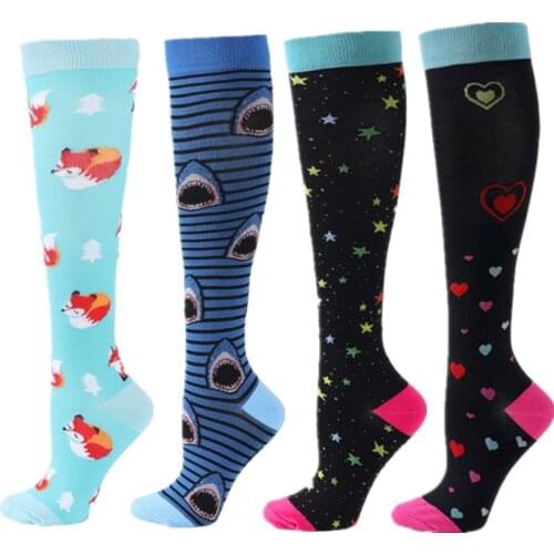 Compression Socks Women & Men Knee Stockings Best Athletic Crossfit Flight Travel Nurses Outdoor Running Long Pressure Stockings