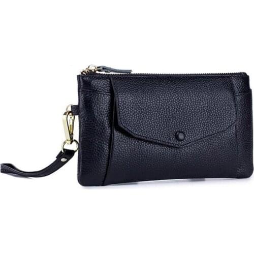 Fashion Genuine Leather Women Wallet Long Cowhide Multiple Cards Holder Clutch Female Purse Standard Wallets Phone Bag