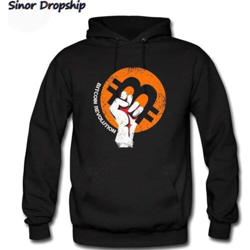 Mens Crypto Bitcoin Cryptocurrency Btc Blockchain Geek Bitcoin Revolution Streetwear Hoodies Pullover Sweatshirt Hooded Hoody