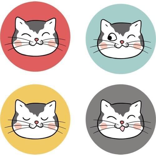 Three Ratels QC448 Cute cartoon cat Car label Refrigerator label wall stickers for kids