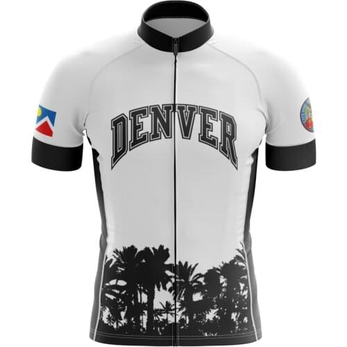 New for Denver Mens White Road Bike Jersey Team Travel Cycling Shirt Tree Pattern Short-Sleeved Bicycle Top
