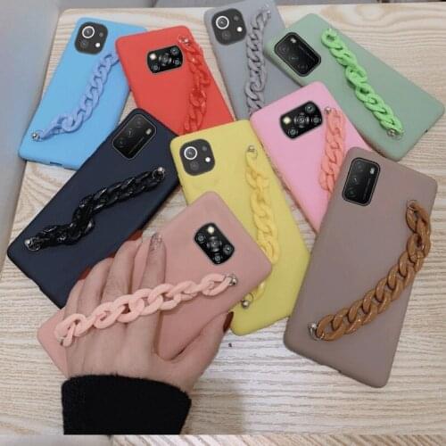 New Silicone Wriststrap Hand Band Bracelet phone cover for xiaomi 11 POCO M3 X3 NFC Soft TPU Back Cover for Redmi Note 9S note 9