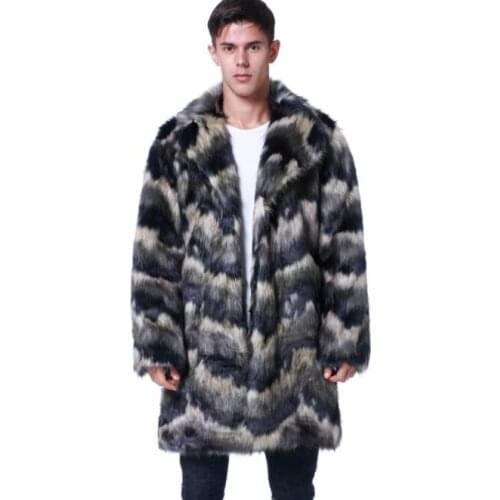 Autumn Camouflage faux mink leather jacket mens winter thicken warm fur leather coat men loose jackets jaqueta de couro