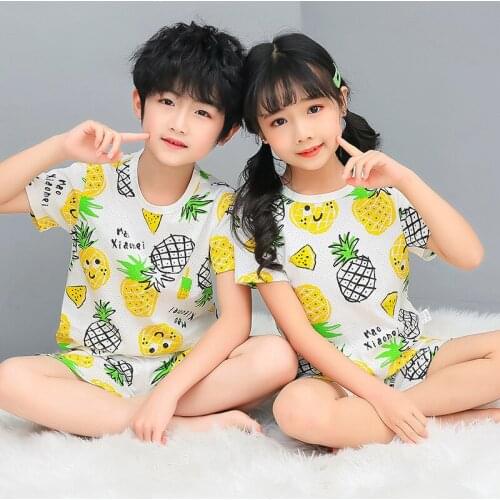 Baby Kids Pajamas Set Summer Children Clothing Suit Short sleeve Sleepwear Boys Cartoon Pyjamas Girls Nightwear Pijamas Infantil