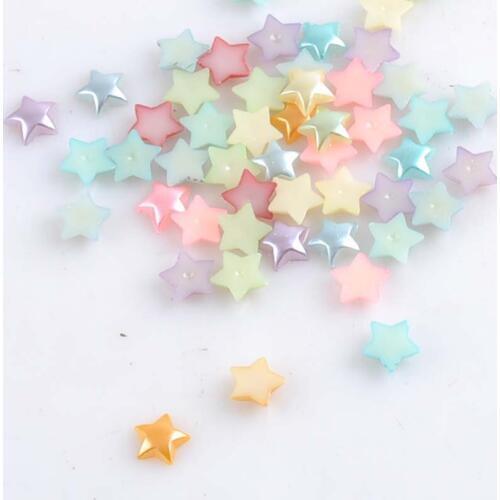 Mix Color Star Shape Imitation Half Round Pearl Flatback Beads for Scrapbook DIY Decoration 200pcs/lot 10mm YKL0427