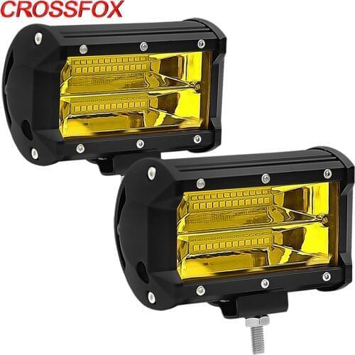 Fog Light 2 Pcs Yellow Led Bar Driving Lamp Offroad Work Light Bar Waterproof IP67 For Jeep ATV Car SUV Motorcycle Truck 12V/24V