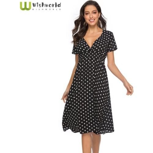 European and American Chiffon Beach Print V-Neck Short Sleeve Party Dresses Bohemian Long Skirt Summer Womens Dress 2021 Robe