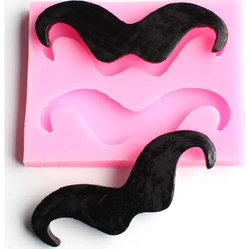 Moustache shaped Silicone Mold Pastry Chocolate Mould Candy Biscuits Ice Cube Molds Baking Cake Decoration Tools Clay D078