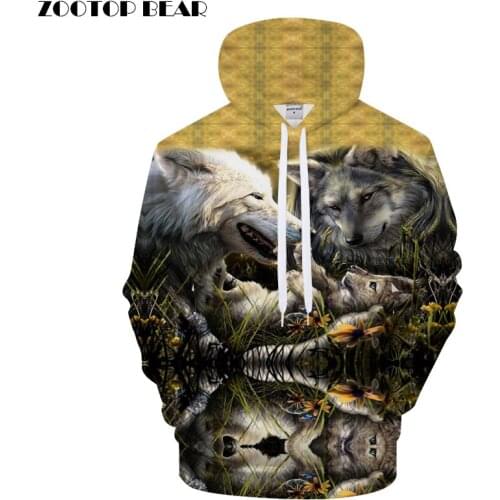 Flower Wolf Hoodies 3D Hoodie Men Women Hoody Anime Sweatshirt Streatwear Tracksuit Harajuku Coat Pullover DropShip ZOOTOPBEAR