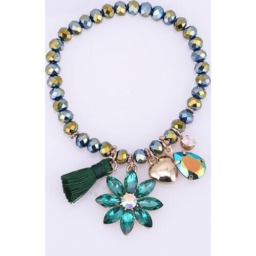 Sehuora Bracelets For Women Bracelets & Bangles Crystal Beads Jewelry Flower Bijoux Elastic Pulseira Feminina Pulseras Mujer