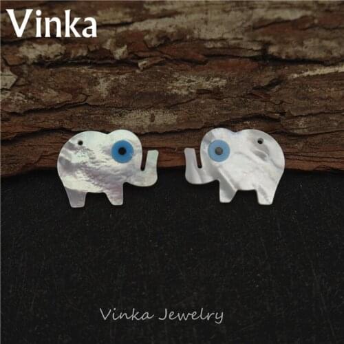 10pcs/lot Hot Wholesale 20*15mm Natural Mother Of Pearl Shell Elephant Shape With Hole Eye Fashion Eye For Jewelry Accessories