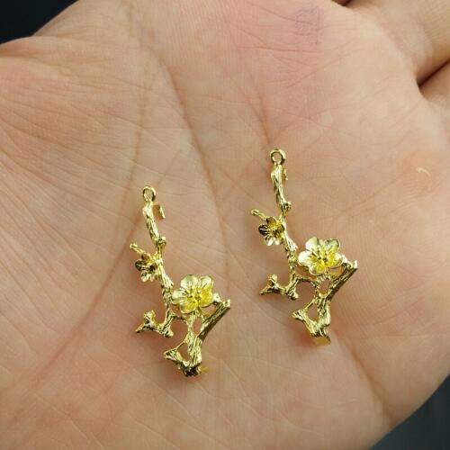 4pcs/lot 12x21mm brass color filigree for earring Hand chain brooch accessories Jewelry DIY Components handmade