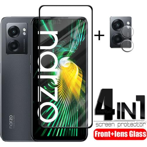 4-in-1 For OPPO Realme Narzo 30 5G Glass For Realme Narzo 30 5G Tempered Glass Screen Protector For Realme Narzo 30 Lens Glass
