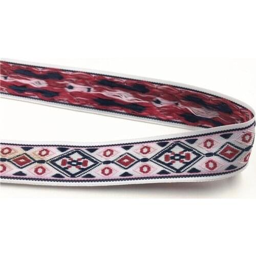 5Yards 18mm 3/4" Hair Bow Webbing Party Home Accessory Geometric Woven Jacquard Ribbon Packing Material DIY Craft Decor