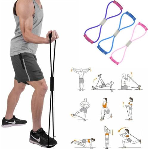 8 Word Resistance Band Set Yoga Pilates Exercise Fitness Tube Workout Bands Indoor Sports Trainer Expander Band Rope
