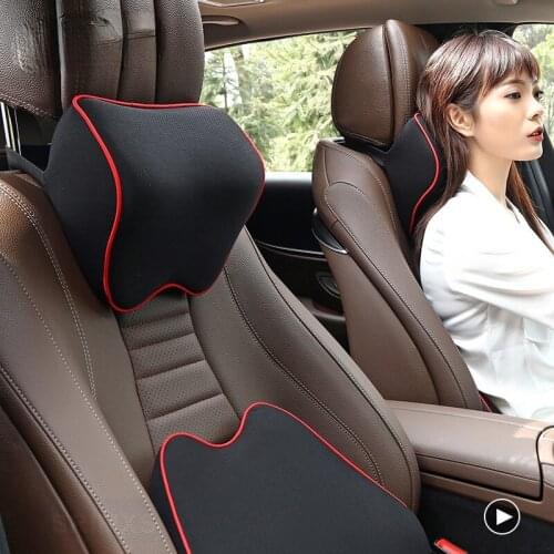 Car Headrest Pillow Neck Memory Lumbar Support Cotton Breathable Auto Neck Rest Headrest Cushion Seat Pillow